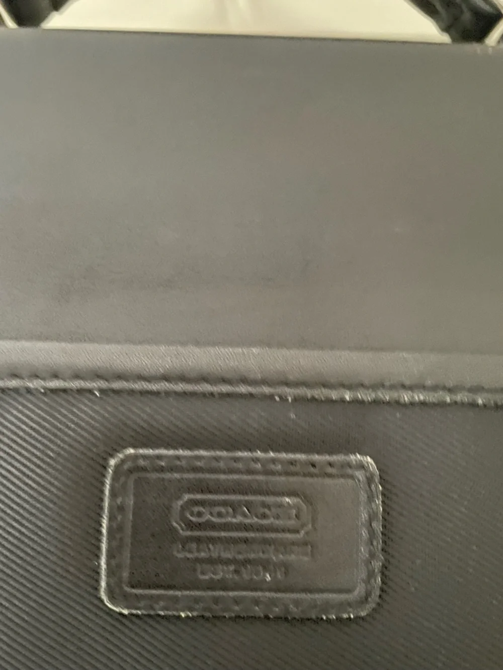 Vintage Coach Black Leather & Nylon Briefcase w/ Padded Laptop Compartment